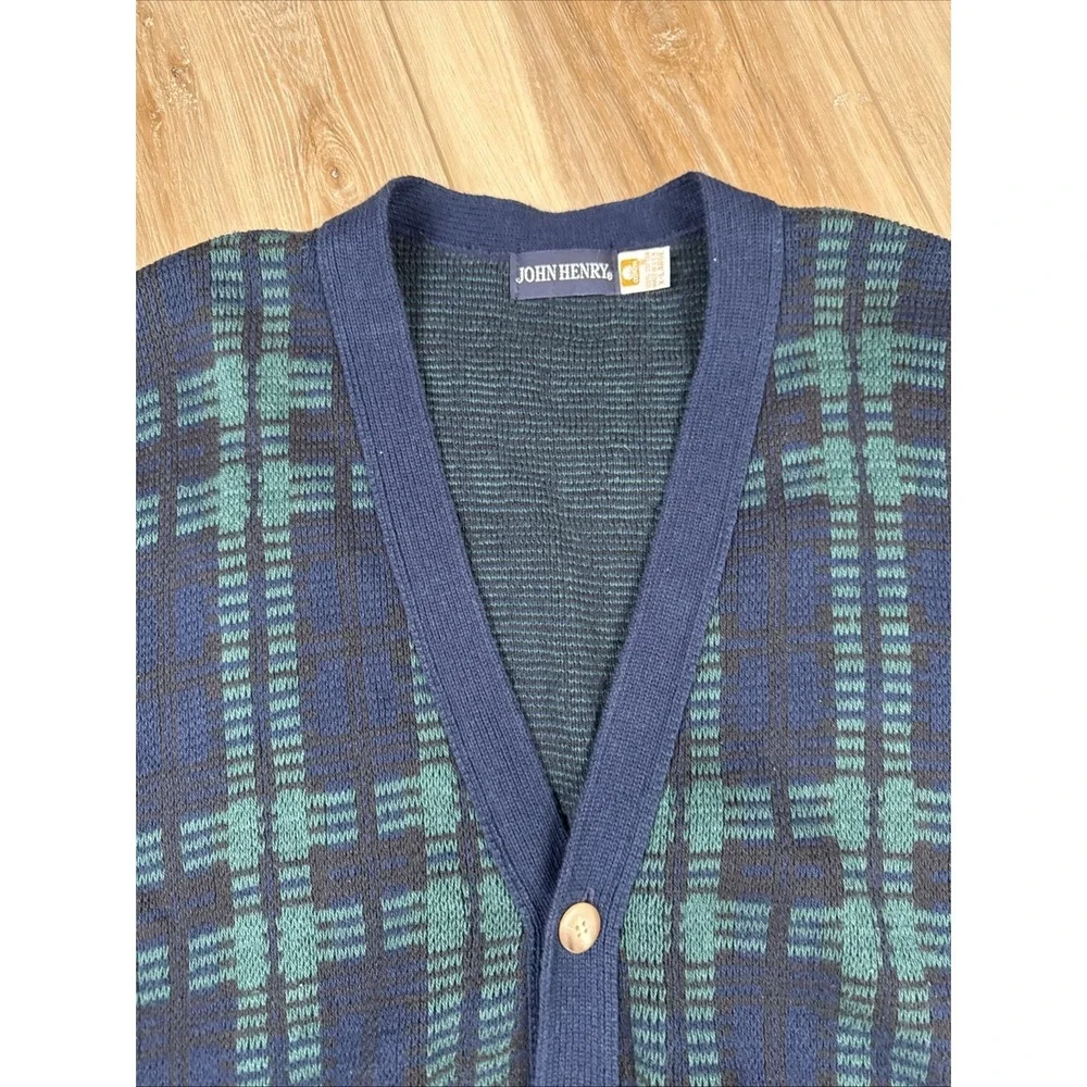 Vintage Men's John‎ Henry 100% Cotton Knit Sweater Vest Size XL